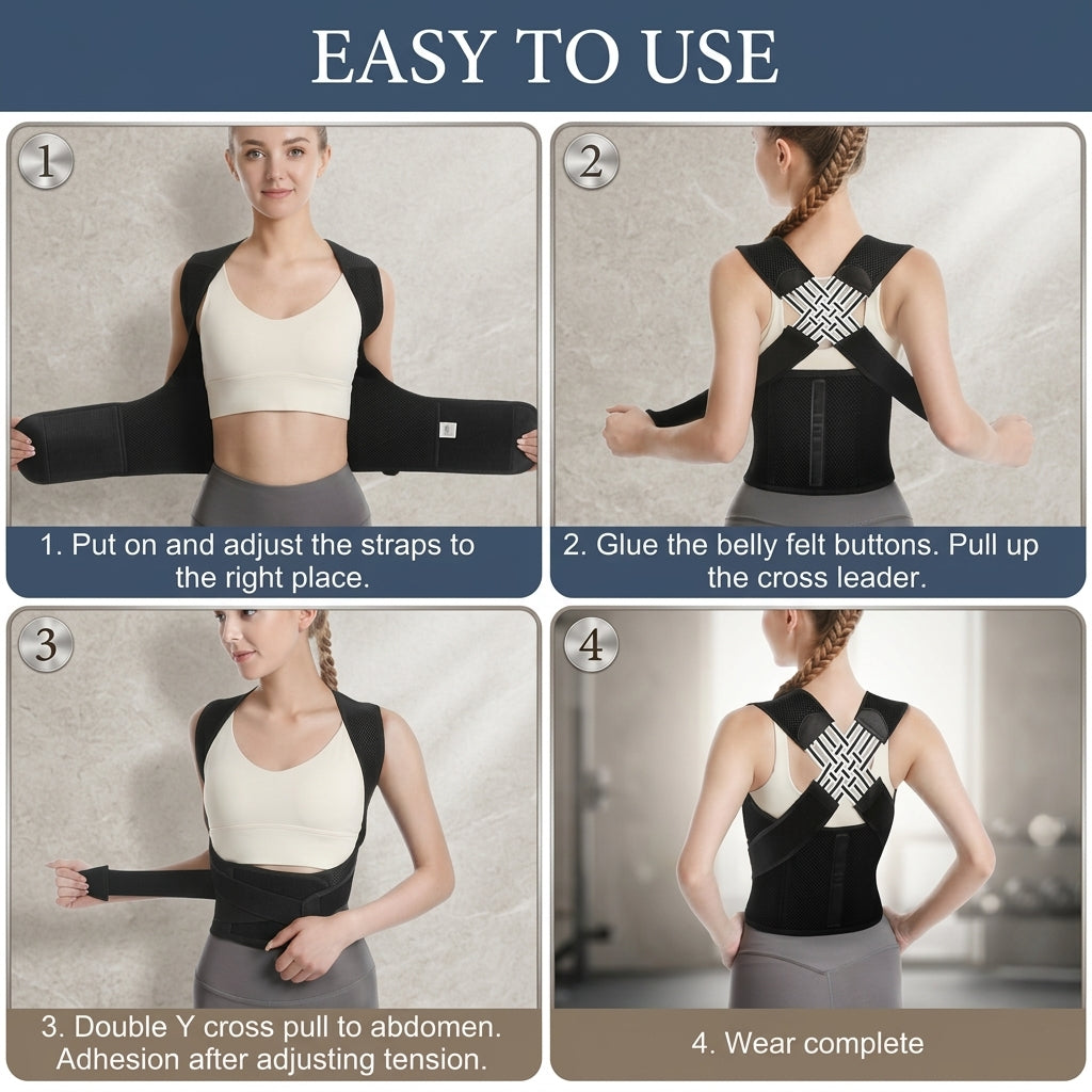 Back Brace Posture Corrector for Men and Women,Adjustable Back Posture Belt Invisible