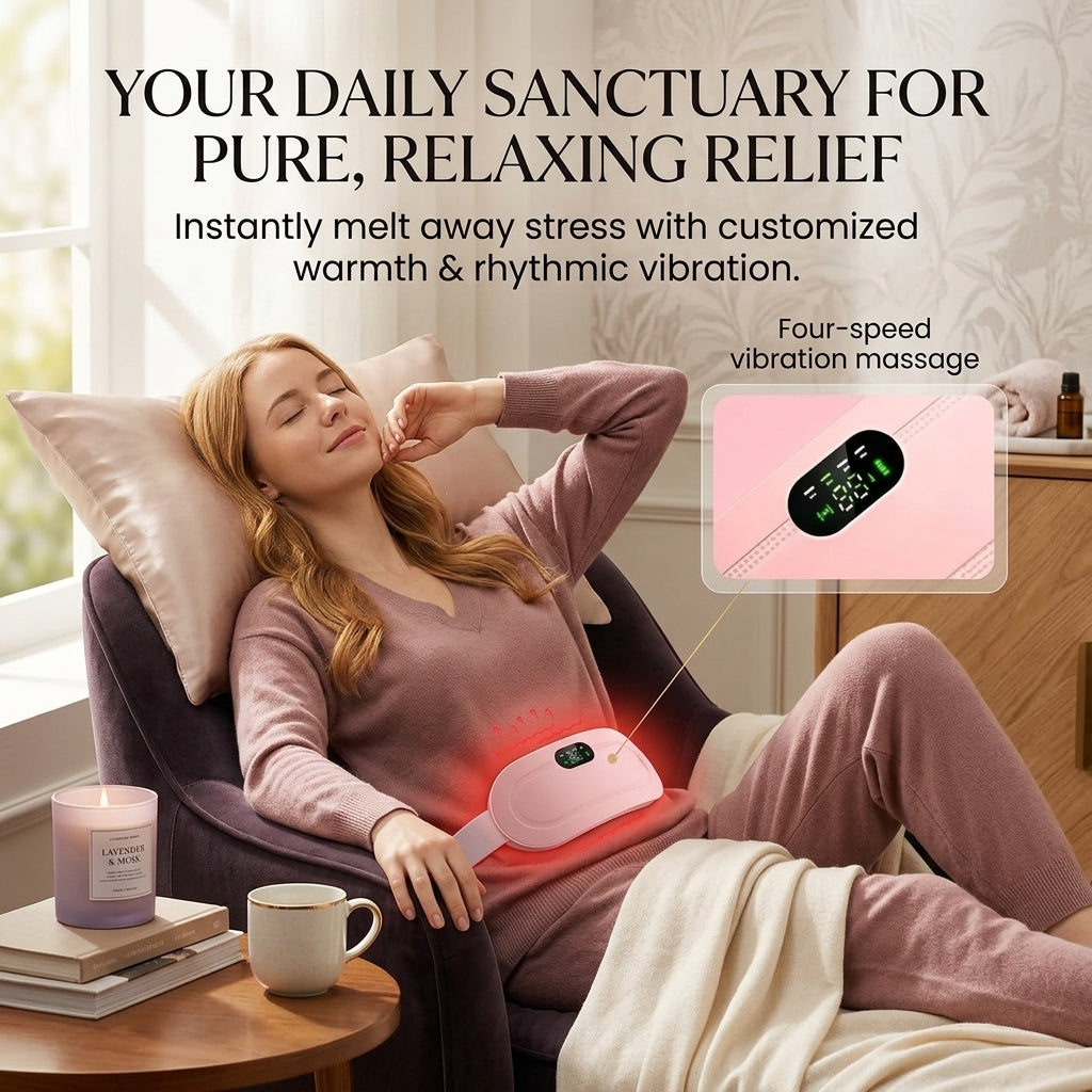 Period Cramp Relief Massager with Heating Pad for Back Pain|Cramp Free- Period Cramp Relief Heater & Massager|Works As Periods Pain Relief|Periods Cramps,Back/Belly Heating Pad