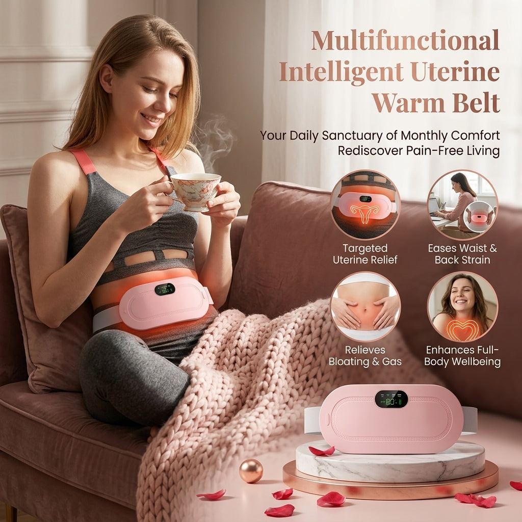 Period Cramp Relief Massager with Heating Pad for Back Pain|Cramp Free- Period Cramp Relief Heater & Massager|Works As Periods Pain Relief|Periods Cramps,Back/Belly Heating Pad